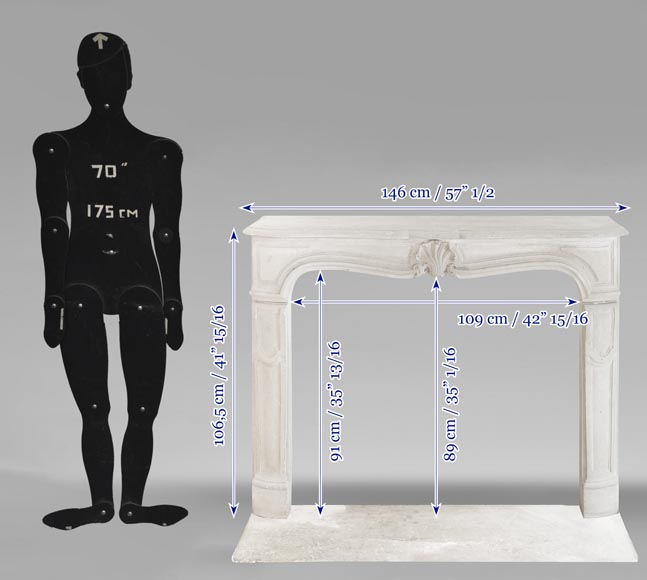 Louis XV style stone fireplace, decorated with a shell-11