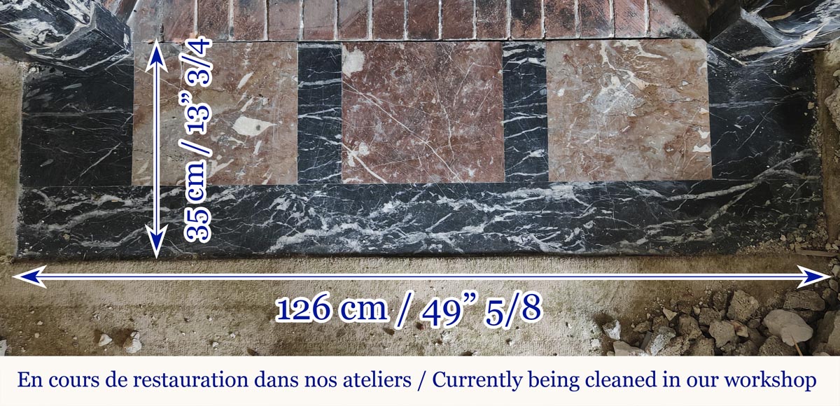  Louis XIV style fireplace in Black Marquina marble-8