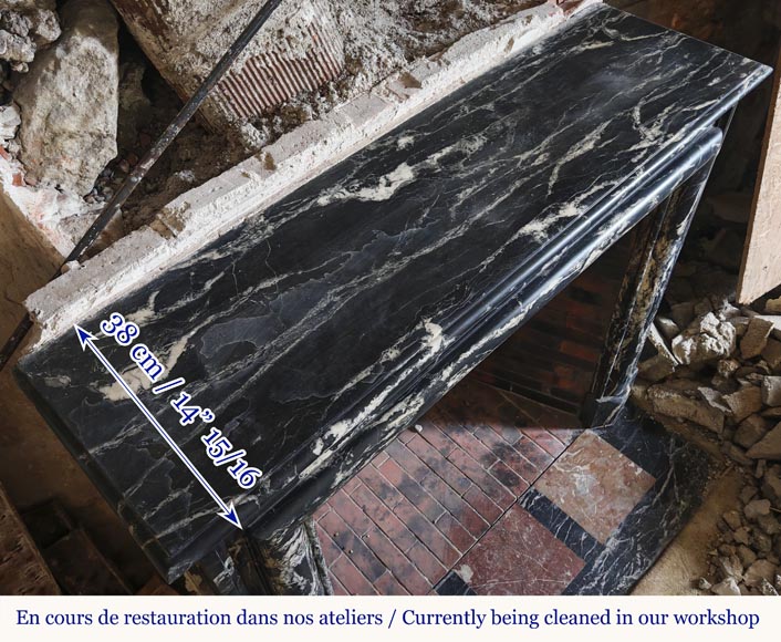  Louis XIV style fireplace in Black Marquina marble-9