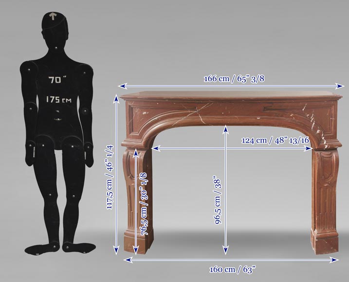  Regency style fireplace in red marble-8