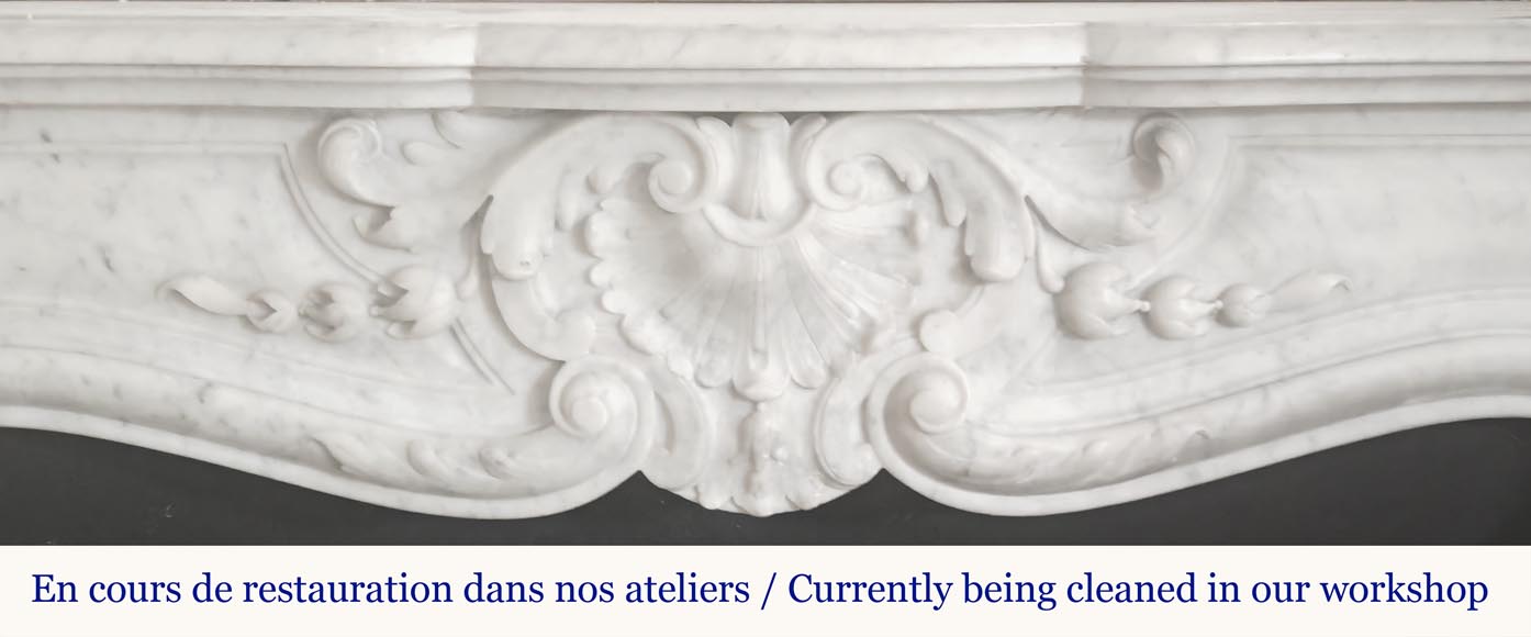 Louis XV style fireplace in Carrara marble-1
