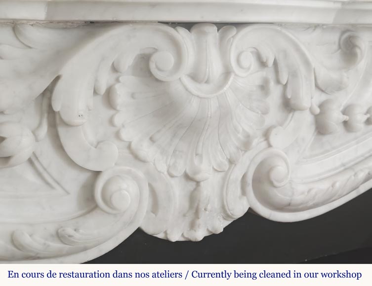 Louis XV style fireplace in Carrara marble-2