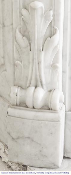 Louis XV style fireplace in Carrara marble-6