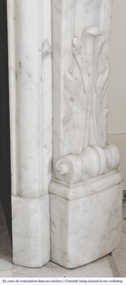 Louis XV style fireplace in Carrara marble-9