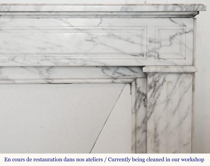 Louis XVI style fireplace in Arabescato marble-6