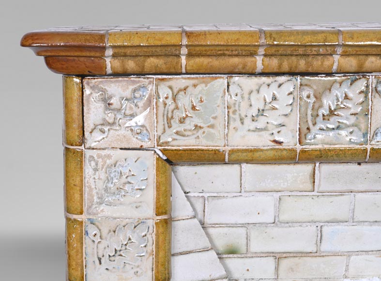 Glazed stoneware fireplace, signed “Grès de Bigot”, circa 1895-2