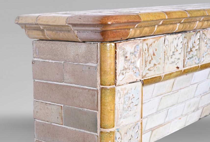 Glazed stoneware fireplace, signed “Grès de Bigot”, circa 1895-3