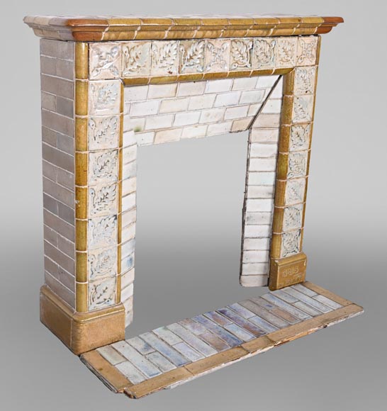 Glazed stoneware fireplace, signed “Grès de Bigot”, circa 1895-4