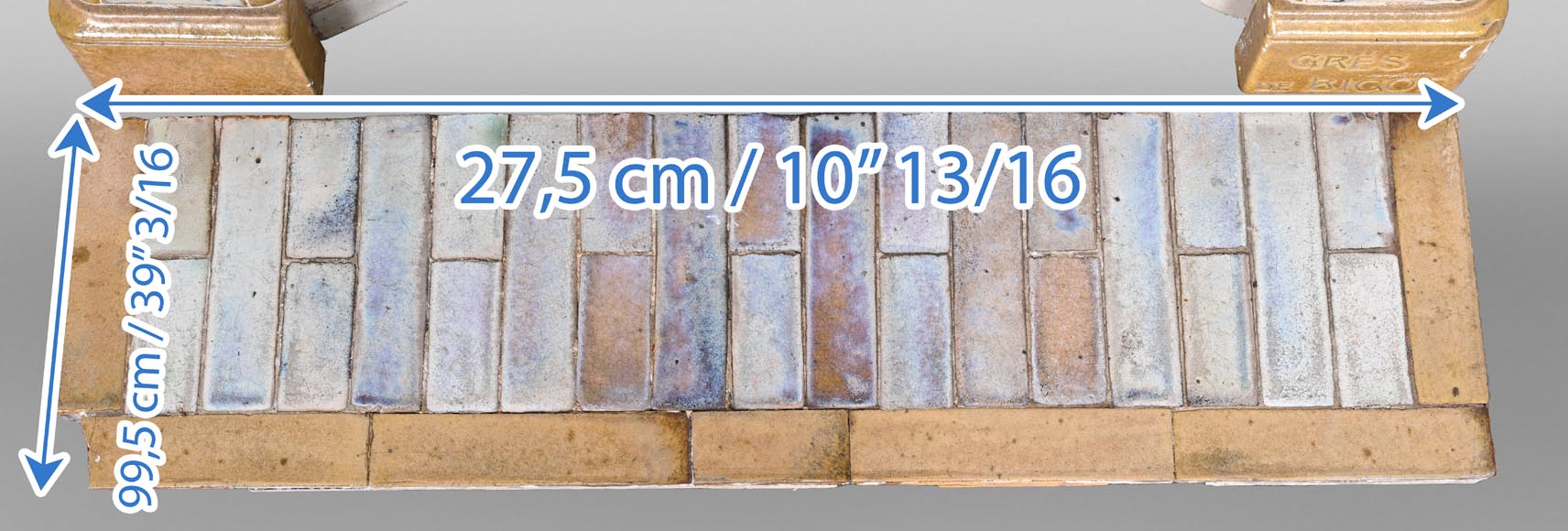 Glazed stoneware fireplace, signed “Grès de Bigot”, circa 1895-8