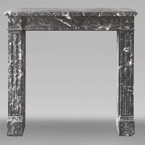 Louis XVI period fireplace in Saint Anne grey marble