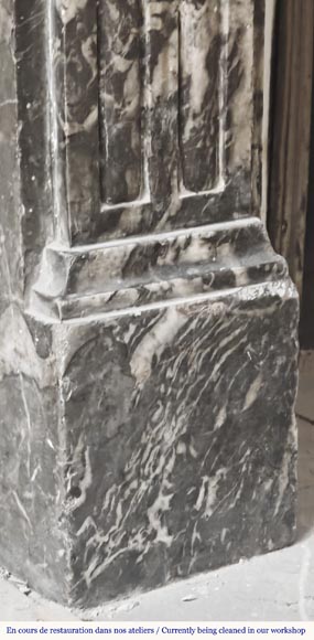 Louis XVI period fireplace in Saint Anne grey marble-3