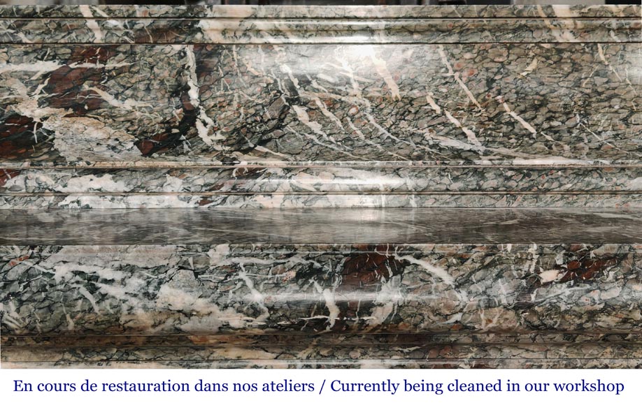  Important Napoleon III style fireplace in Campan marble-2