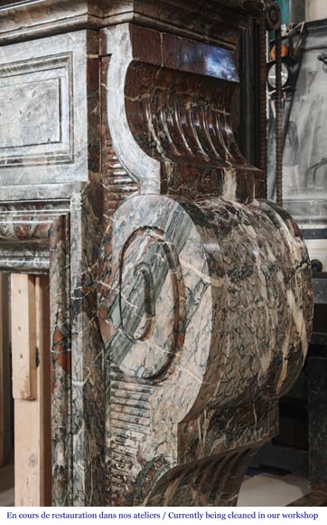  Important Napoleon III style fireplace in Campan marble-9