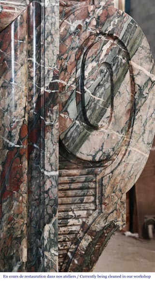  Important Napoleon III style fireplace in Campan marble-10