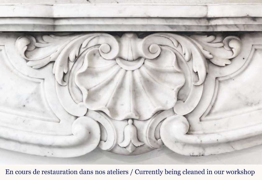 Louis XV style fireplace in Carrara marble-1