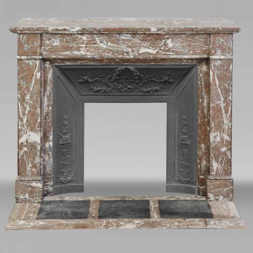 Louis XVI style fireplace in Northern Red marble