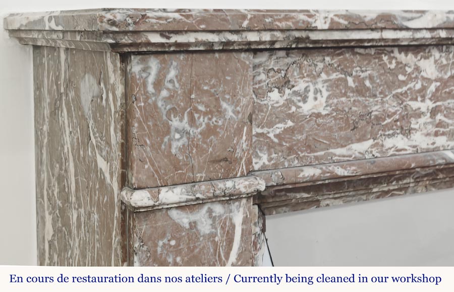 Louis XVI style fireplace in Northern Red marble-3