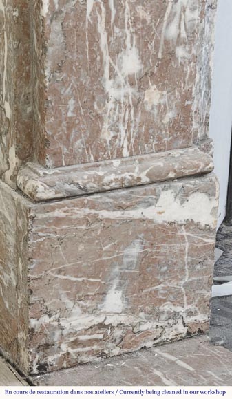 Louis XVI style fireplace in Northern Red marble-4