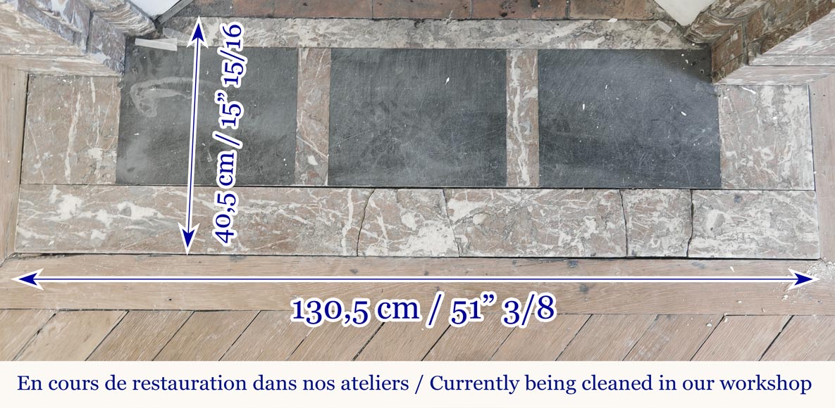 Louis XVI style fireplace in Northern Red marble-8