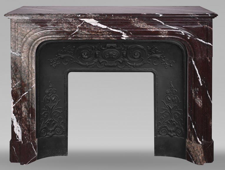 Louis XIV style fireplace in Campan Rubané marble-0