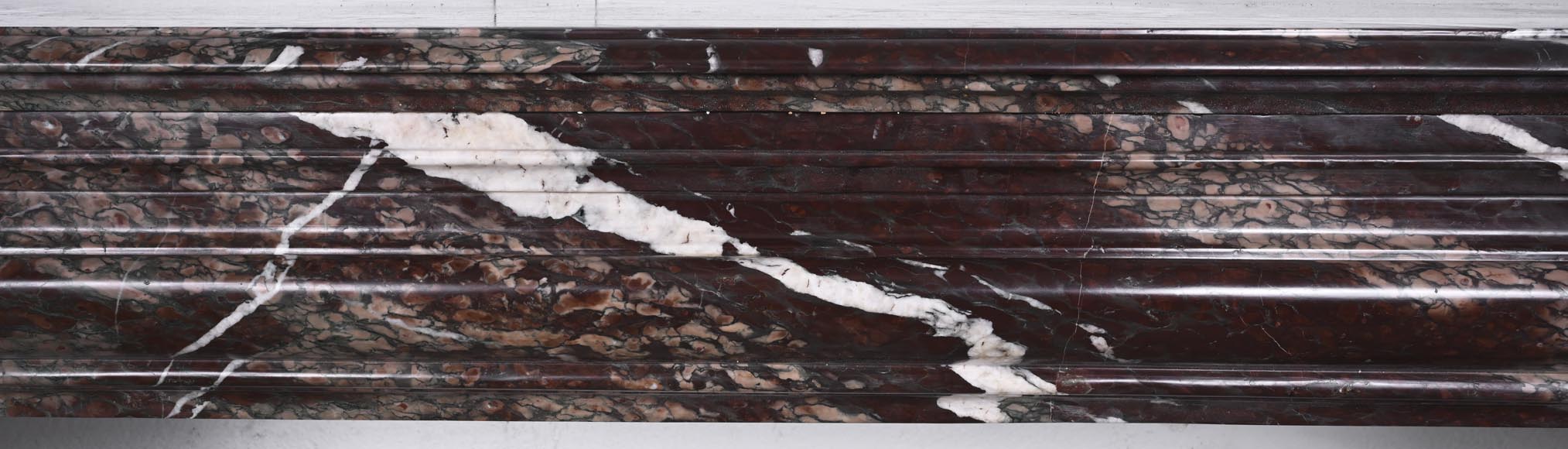 Louis XIV style fireplace in Campan Rubané marble-1