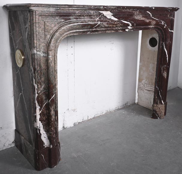 Louis XIV style fireplace in Campan Rubané marble-2