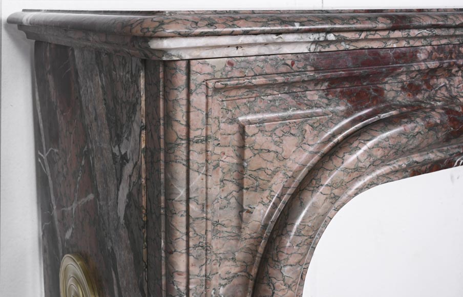 Louis XIV style fireplace in Campan Rubané marble-3