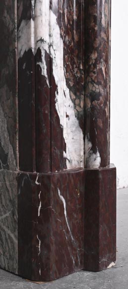Louis XIV style fireplace in Campan Rubané marble-4