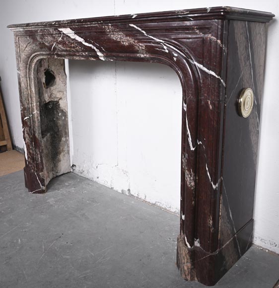 Louis XIV style fireplace in Campan Rubané marble-5