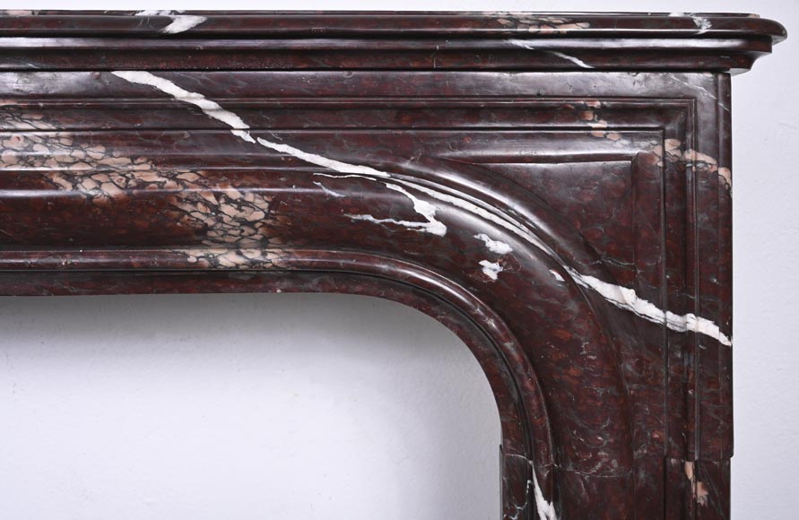 Louis XIV style fireplace in Campan Rubané marble-6