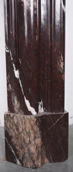 Louis XIV style fireplace in Campan Rubané marble-7