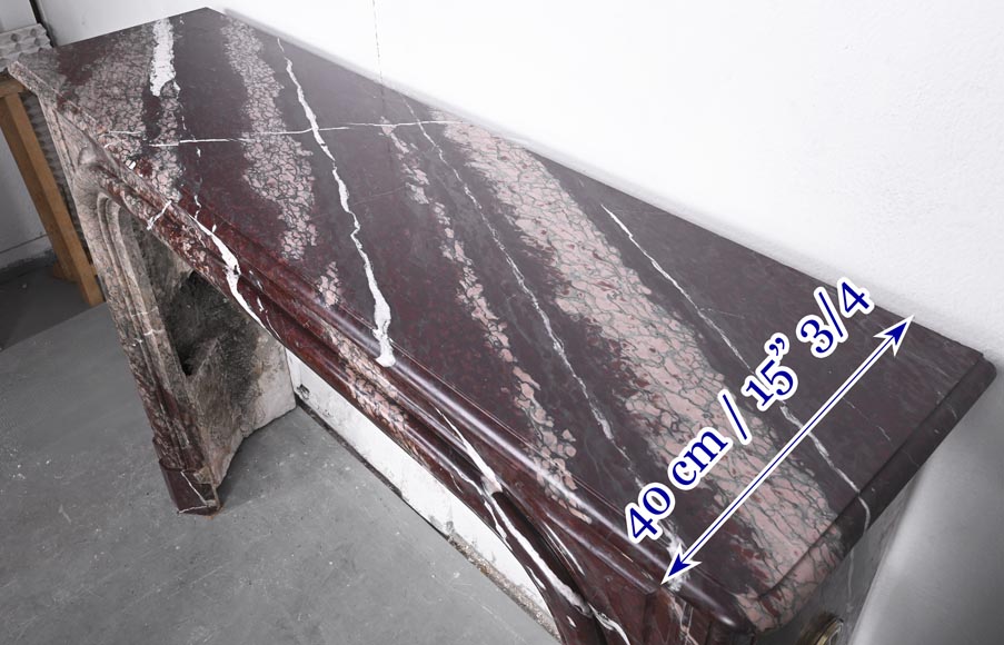 Louis XIV style fireplace in Campan Rubané marble-8