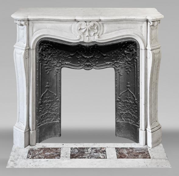  Louis XV style fireplace in Carrara marble-0