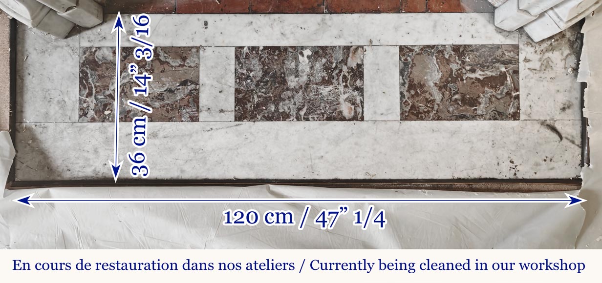  Louis XV style fireplace in Carrara marble-8