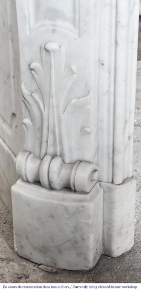 Louis XV style shell-shaped fireplace, in Carrara marble-6