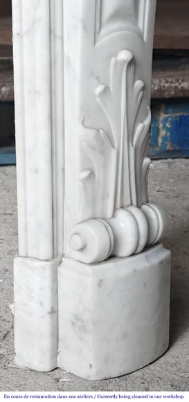Louis XV style shell-shaped fireplace, in Carrara marble-9