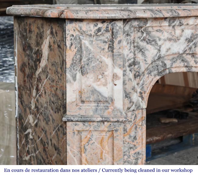 Louis XV style Pompadour model fireplace in Enjugerais marble-3