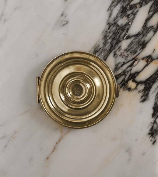 Louis XVI style fluted fireplace, in Paonazzo marble-4