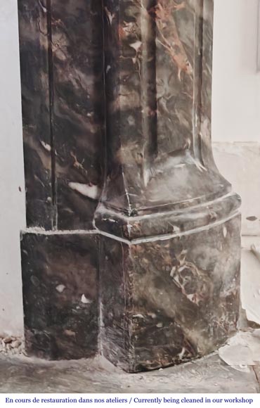 Louis XV style Pompadour model fireplace, in Bois Jourdan marble Louis XV style Pompadour model fireplace, in Bois Jourdan marble-7