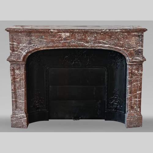 Large Regency-style fireplace in Royal Red marble