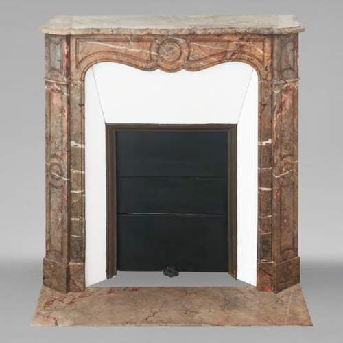 Louis XV style Pompadour model fireplace in Enjugerais marble