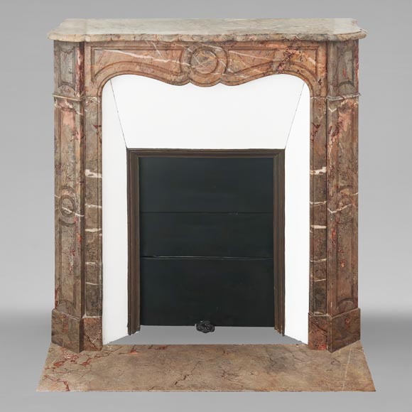 Louis XV style Pompadour model fireplace in Enjugerais marble-0