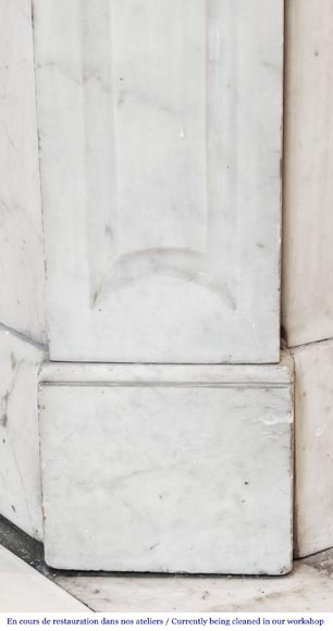 Louis XV style Pompadour model fireplace, in Carrara marble-4
