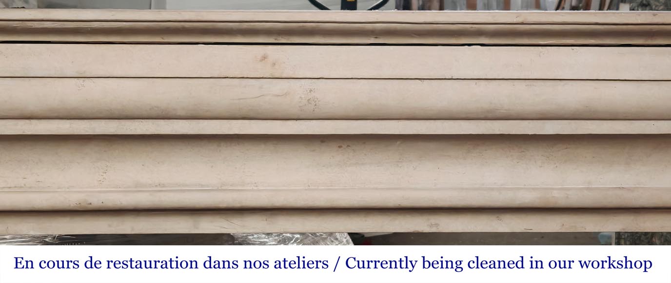 Louis XIV style stone fireplace from the 1950s-1