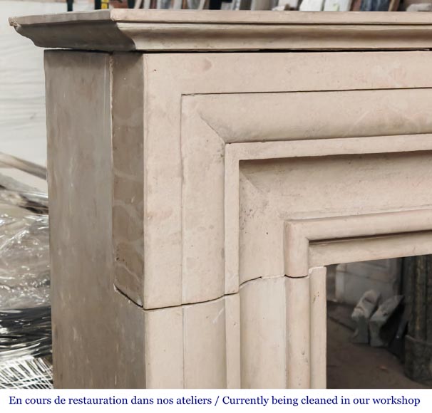 Louis XIV style stone fireplace from the 1950s-3