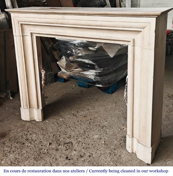 Louis XIV style stone fireplace from the 1950s-5