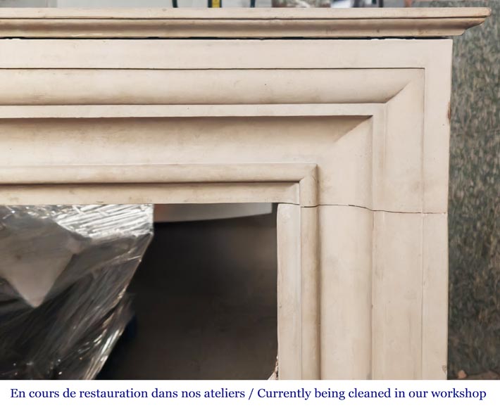 Louis XIV style stone fireplace from the 1950s-6