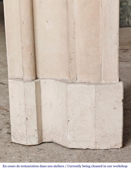 Louis XIV style stone fireplace from the 1950s-7