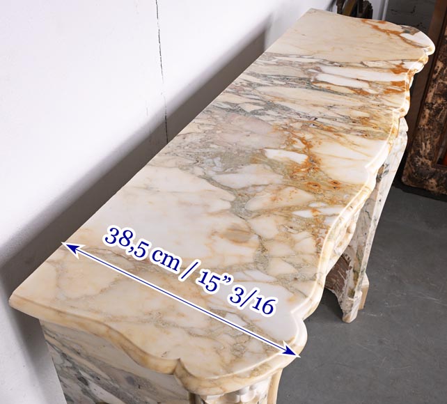 Louis XV style fireplace with three shells in Médou breccia Louis XV style fireplace with three shells in Médou breccia-9