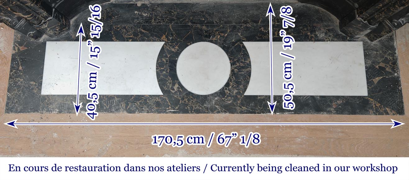 Louis XV style fireplace in richly sculpted Portoro marble-13